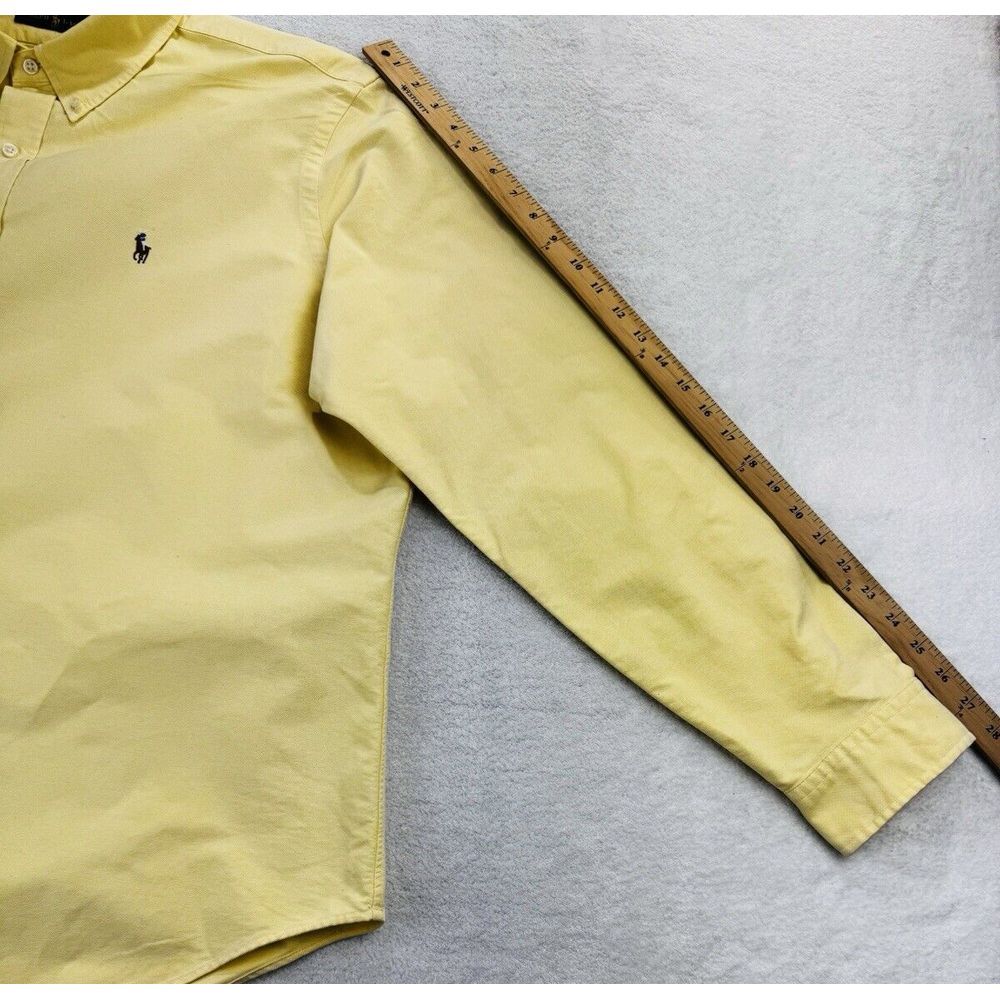 RALPH LAUREN Oxford Shirt Men 2XL Yellow  Button‎ Down LS Flesh Pony - Picture 6 of 10